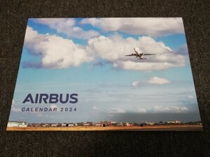 ★新品・未使用★　(おまけ付き)　エアバス　壁掛けカレンダー　2024　飛行機　ヘリコプター　AIRBUS　「おまけ付き！！」