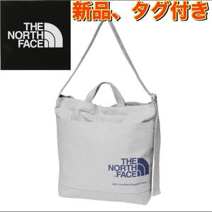 新品ノースフェイスオーガニックコットンショルダー　グレー　NM82261　バック　送料無料　キャンプ　野外フェス　アウトドア