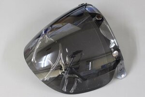 k2192 フリップアップボタン止めシールド　スモーク 【ジェットヘルメット シールド コンペシールド 汎用 開閉式 汎用品 日焼け防止 フ