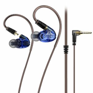 高遮音性 有線 イヤホン Blue カナル型 低音重視 Hi-Fi 高音質 Lafitear LT1 耳掛け型