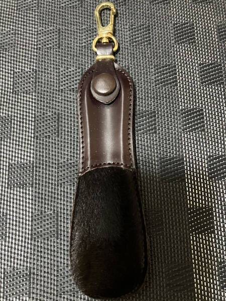 送料無料! 未使用 本革 靴べら 茶色 長さ19cm