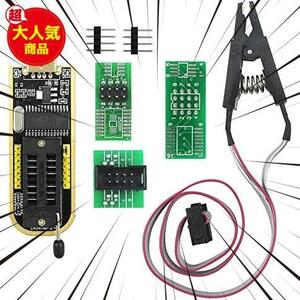 CH341A ROMライター SPI Flashライター 24 25シリーズ EEPROM BIOS プログラマー USB-TTLコンバータ + SOP8 ICテストクリップ