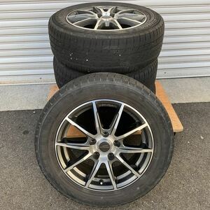 営HG15-S190×2T ホイール アルミホイール タイヤ 4本セット SCHNEIDER 205/60R16 92H DUNLOP ENASAVE タイヤヒビあり 直接引取歓迎