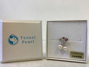 ○営NI036-A12S60【埼玉発】Tensei pearl 天成パール　さくらんぼピンブローチ　養殖真珠　レディース　アクセサリー　パール　pearl 