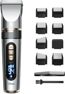 電動バリカン ヘアーカッター LED電量ディスプレイ メンズ 子供 散髪用 IPX7防水 全身水洗い可 0.8-12mm対応 バリカン USB充電式