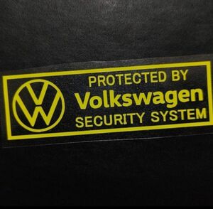 VW 新ロゴ セキュリティステッカー イエロー 2枚 フォルクスワーゲン
