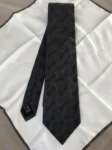 【1円~スタート】GUCCI グッチ ネクタイ ブランドネクタイ ブラック系 #1【現状品】