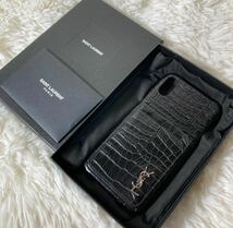 【アパレル】☆極美品☆ イヴサンローラン YSLロゴ クロコ型押し iPhone X XS スマホケース ブラック ハイブランド Yves Saint Laurent_画像10