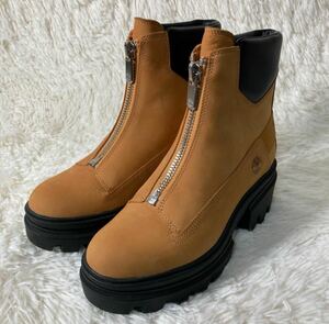 【アパレル】☆ほぼ未使用☆ 現行モデル Timberland ティンバーランド ブーツ エヴァーリーフロントジップ 厚底EVERLEIGH ウィート A5YHM