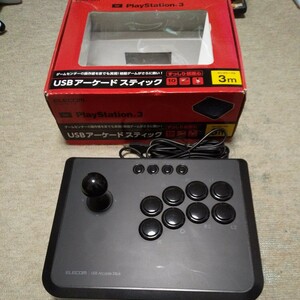 PS3 ゲーム機用10ボタンUSBアーケードスティック [ブラック］ JC-GMAS01BK