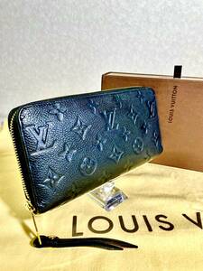 1円 【美品】Louis Vuitton ジッピーウォレット ルイヴィトン アンプラント ブラック ノワール 長財布 メンズ ラウンド M61864 