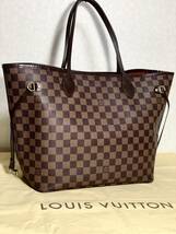 1円　美品　LOUIS VUITTON ルイヴィトン N41359 ネヴァーフルPM ダミエ エベヌ レディース トートバッグ ショルダー ブラウン 肩掛け_画像1