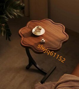 新品 オリジナル高級花びら雲形サイドテーブル別荘ナイトテーブルリビング北欧木製 コーヒーテーブル 贅沢