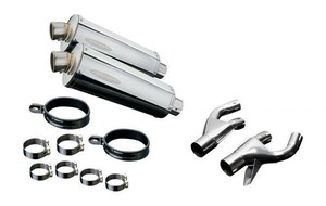 DELKEVIC スリップオンステンレスオーバルマフラー★YAMAHA VMAX1200 1984-2007 350mm KIT0470