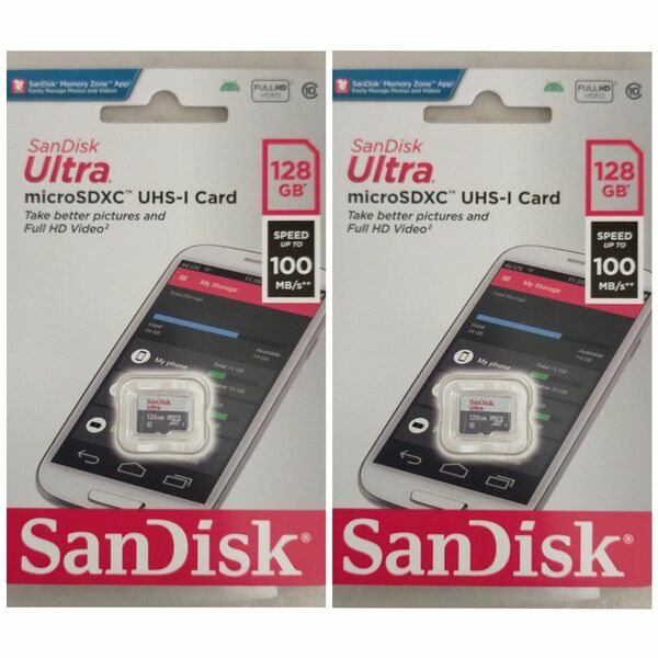 サンディスク　microSDカード 　128GB 　マイクロSD　SanDisk　2枚