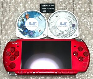 〈美品・最終型〉PSP-3000 本体 ラディアントレッド ＋ファイナルファンタジーⅣ・ヴァルキリープロファイル PlayStation Portable 薄型