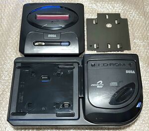 〈一部難あり・動作確認済み〉SEGA MEGA DRIVE2 本体 HAA-2502＋MEGA CD2 HAA-2912 セガ メガドライブ2 メガCD2 GENESIS ジェネシス