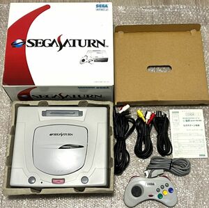 〈本体準美品・新品電池交換済・動作確認済み〉SS セガサターン 本体 ホワイト HST-3220 S端子ケーブル AVケーブル SEGA SATURN