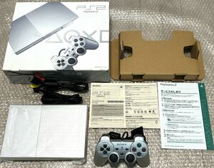 〈良品・箱付属〉PS2 プレイステーション2 SCPH-90000 SS サテンシルバー 薄型 最終型 本体 プレステ2 PlayStation