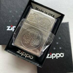 【USED】zippo 2004年 レギュラー銀仕上 パチンコ吉宗 葵の紋 オイルライター 