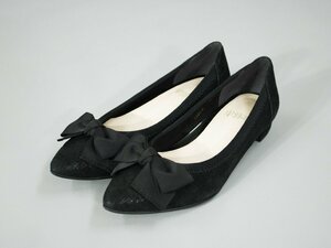  Himiko ribbon po Inte do Turow heel pumps black 22.5 mg478