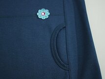 アルベロベロ 洗える/ビジュー付きぶたさん刺繍モチーフ長袖チュニック 紺 ak524_画像3