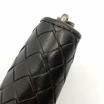 1円【美品】BOTTEGA VENETA ボッテガヴェネタ イントレチャート ラウンドファスナー　ダークブラウン 長財布　財布 メンズ　レディース_画像4