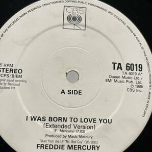 Freddie Mercury / I Was Born To Love You 12インチレコードの画像3