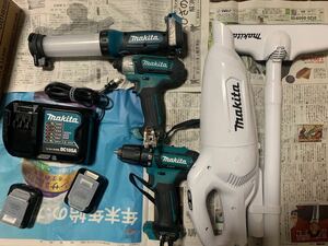 Makita 10.8V インパクトドライバ ドリル ライト　掃除機　純正バッテリー　2個　純正充電器セット　