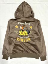 VANSON×TOM and JERRY トムとジェリー バンソン コラボ ボンディング パーカー 裏ボア TJV-2335 アンバー ブラウン Lサイズ_画像1