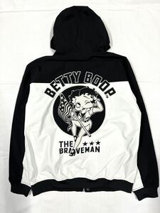 Betty Boop x BRAVE-MAN ベティ ブレイブマン コラボ 三層ストレッチ マウンテン パーカー BBB-2351 ホワイト ブラック Lサイズ