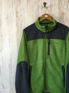 272☆【POLARTEC フリースジャケット】L.L.Bean エルエルビーン 緑 グレー M