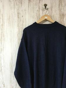 772☆【イタリア製 ラムウールニットセーター】FERRE JEANS ジャンフランコフェレ 紺