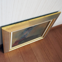 ◆森田訓司 「闘牛」 油彩 F6号　/ ル・サロン・カンヌ国際展出品 スペインを愛した夭折の画家◆額サイズ 59cm×49.6cm_画像4