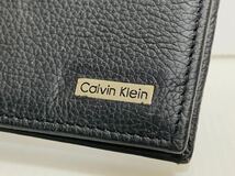 カルバンクライン Calvin Klein レザー 二つ折り長財布 ブラック 小銭入れ ロングウォレット CK 横約19×縦約9.5cm_画像3