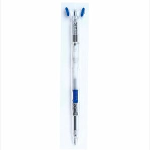 三代目 直記ペン　定規なしで まっすぐ線が引ける アイデア商品　博士ちゃん　青　ブルー ボールペン