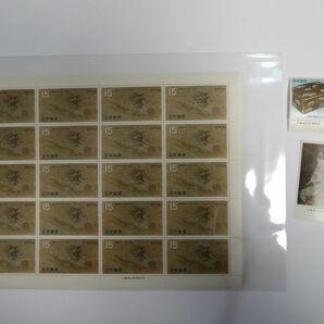 ⑧ コレクション処分品   387   日本切手シート 額面以下「第1次国宝シリーズ 平安時代 1種」1968年 15円×20枚  1種 1シートの画像2