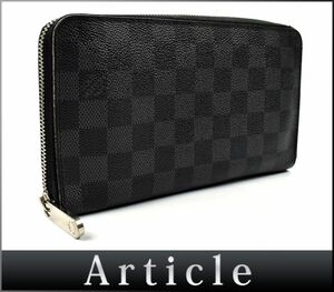 163743〇 LOUIS VUITTON ルイ ヴィトン ダミエ グラフィット ジッピーオーガナイザー ラウンドファスナー長財布 N63077 メンズ/ C