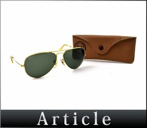 164029〇度なし RayBan レイバン ティアドロップ サングラス アイウェア メタル グリーン ゴールド メンズ レディース ケース/ G