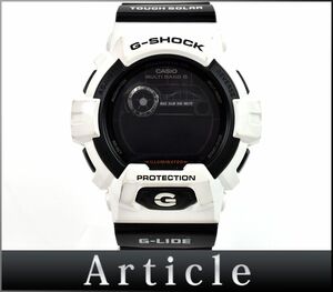 163444◇動作未確認 CASIO カシオ G-SHOCK G-LIDE 腕時計 電波 ソーラー GWX-8900B SS ラバー ブラック ホワイト メンズ ケース/ D