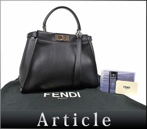 164562◇美品 FENDI フェンディ ピーカブー モンスター 2WAYハンドバッグ ショルダーバッグ 8BN290 レザー ブラック レディース/ B