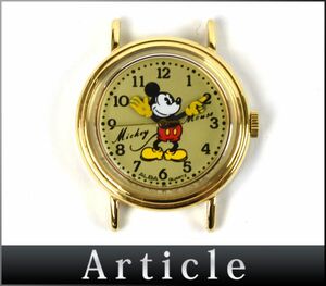 164032□美品 動作確認済 SEIKO セイコー アルバ ミッキーマウス 腕時計 クォーツ 3針 アナログ Y481-0850 GP ゴールド レディース/ D