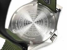 160944◆美品 動作確認済 HAMILTON ハミルトン カーキ ネイビー スキューバ 腕時計 自動巻き H823750 デイト SS ナイロン/ D_画像9