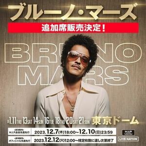 ブルーノマーズ　Bruno Mars 東京ドーム　s指定席