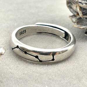 ビッグディッパー デザイン リング ◆ 指輪 メンズ シルバー925 16号 フリーサイズ 新品 人気 未使用 ストリート カジュアル 【PN331-1】