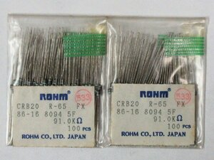 Rohm/ローム CRB20 Metal film resistor 91.0KΩ ±1％ カラーコード：白茶黒赤茶 約199pcs 未検査品