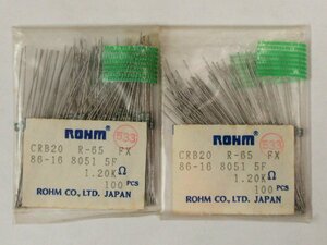 Rohm/ローム CRB20 Metal film resistor 1.20KΩ ±1％ カラーコード：茶赤黒茶茶 約166pcs 未検査品