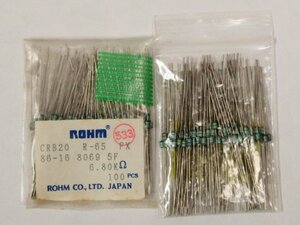 Rohm/ローム CRB20 Metal film resistor 6.80KΩ ±1％ カラーコード：青灰黒茶茶 約210pcs 未検査品