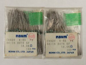 Rohm/ローム CRB20 Metal film resistor 18.0KΩ ±1％ カラーコード：茶灰黒赤茶 約199pcs 未検査品