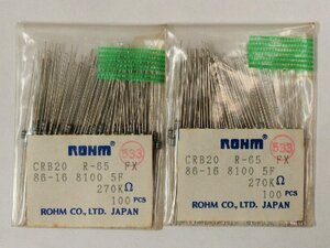 Rohm/ローム CRB20 Metal film resistor 270KΩ ±1％ カラーコード：赤紫黒橙茶 約200pcs 未検査品